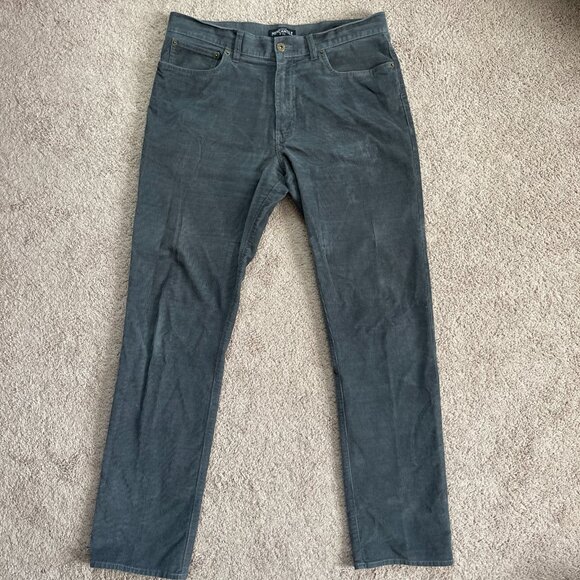 J Crew Gray Corduroy Pants Men 32 x 32 Stretch Flex Straight Preppy Y2K Classic - Picture 1 of 6